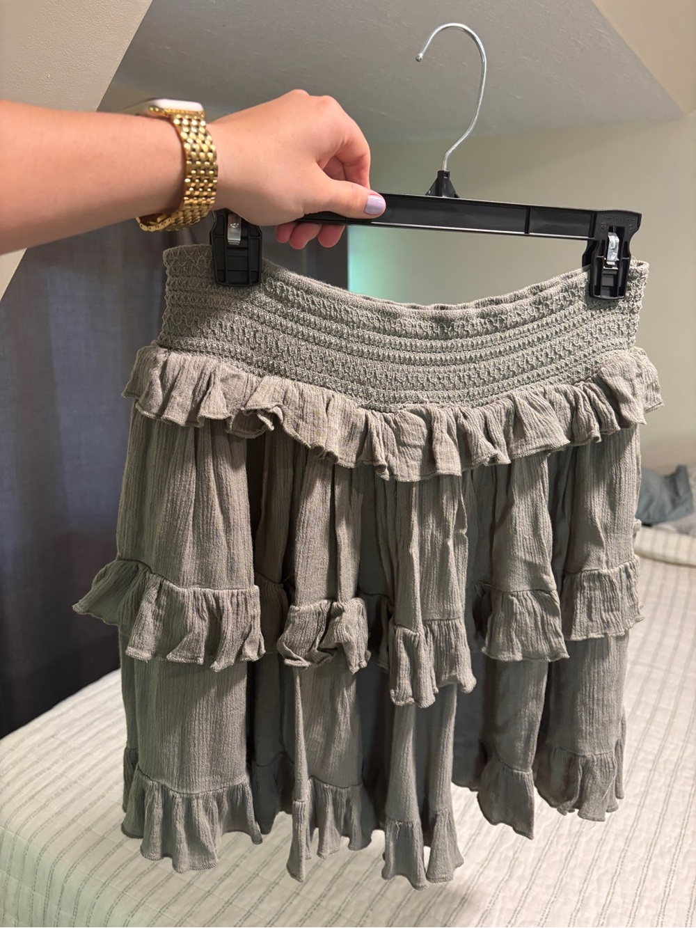 Papermoon Sage Ruffle Tiered Mini Skirt